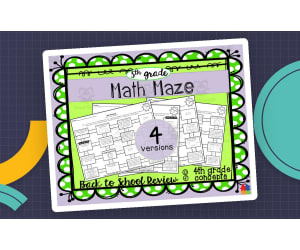 5th Grade Math Maze | Back to School Review