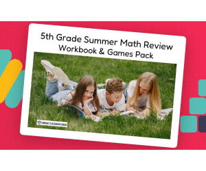 5th Grade Summer Math Review Workbook & Games Pack