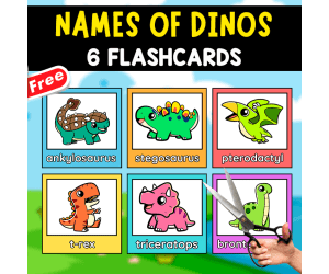 6 NAMES OF DINOS | FUNNY FLASHCARDS