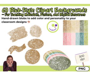 60 Blob-Style Clipart Backgrounds – For Teaching Materials, Posters,