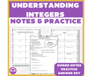 6th Grade Integers and Absolute Value Guided Notes & Practice