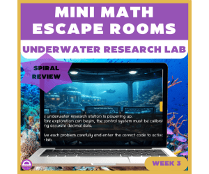 6th Grade Math Spiral Review Escape Room Week 3