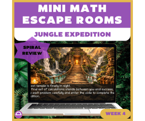 6th Grade Math Spiral Review Escape Room Week 4