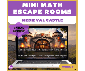 6th Grade Math Spiral Review Escape Room Week 5