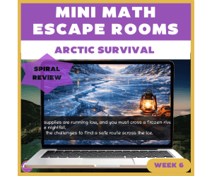 6th Grade Math Spiral Review Escape Room Week 6