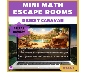 6th Grade Math Spiral Review Escape Room Week 7