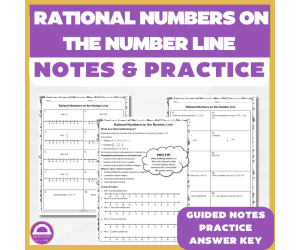 6th Grade Rational Numbers on the Number Line Guided Notes & Practice