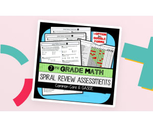 7th Grade Math Spiral Review Assessments (All-Year) w/ Student Checklist