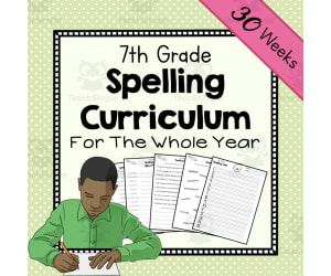 7th Grade Spelling Unit | Spelling Curriculum  | Spelling Lists