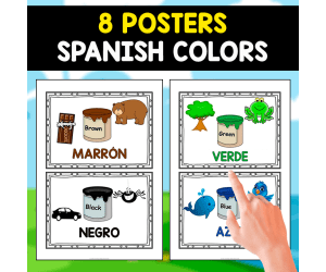8 FREE POSTERS OF THE COLORS IN SPANISH | FREE RESOURCE