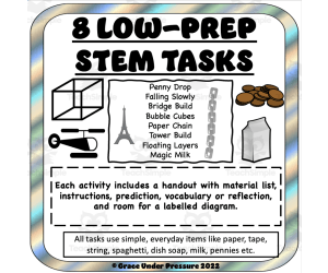 8 Low-Prep STEM Tasks for Elementary and Middle School: Simple Handouts for Each Experiment