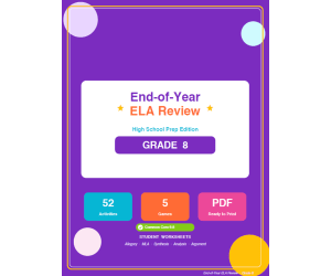 8th Grade End of Year ELA Review Worksheets & Games