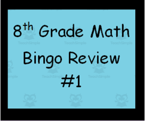 8th Grade Math Bingo Review #1