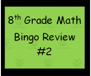 8th Grade Math Bingo Review #2
