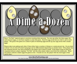 A Dime A Dozen Counting Dimes Activity