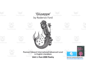 A Level Poetry Lesson: ‘Giuseppe’ by Roderick Ford