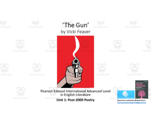A Level Poetry Lesson: ‘The Gun’ by Vicki Feaver