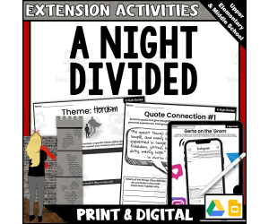 A Night Divided Novel Study Theme and Symbolism Extension Activities