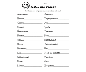 A-Z All About Me! (French Version)