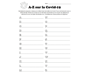 A-Z Covid Vocabulary - Alphabet Word Play ( French Version )