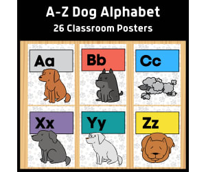 A-Z Dog Alphabet Classroom Posters