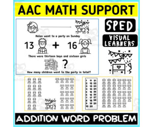 AAC Math Visual Support Addition Word Problem 3