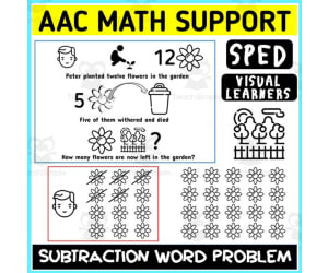 AAC Math Visual Support Subtraction Word Problem 2