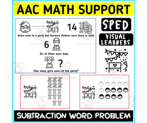 AAC Math Visual Support Subtraction Word Problem 3