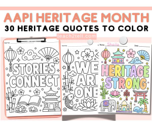 AAPI Heritage Month Coloring Activity Asian American Pacific Islander