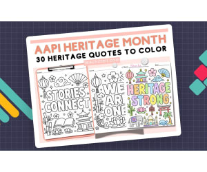 AAPI Heritage Month Coloring Activity Asian American Pacific Islander