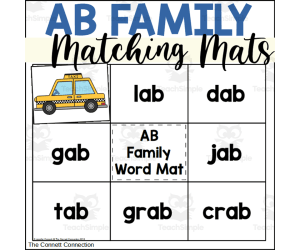 AB Word Family Matching Mat