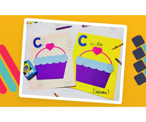 Abc Alphabet Letter Preschool Toddler Crafts for Kids| Letter C is for cupcake craft