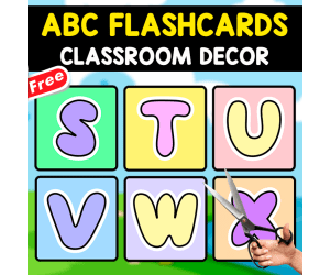 ABC CLASSROOM DECOR | 26 ABC FLASHCARDS