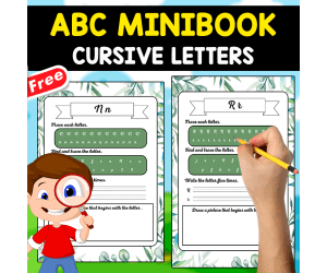 ABC CURSIVE LETTERS | FREE MINIBOOK