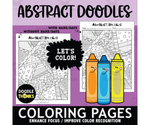 Abstract Doodles Coloring Pages | Improve Color Recognition