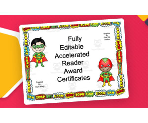 Accelerated Reader Award Certificates | Super Hero Theme | Editable Awards