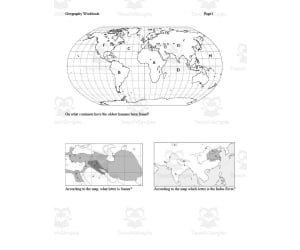 According to the Map Geography Workbook Page