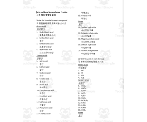 Acid and Base Nomenclature ESL: Korean version