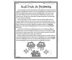 Acid Rain in Germany Reading Packet