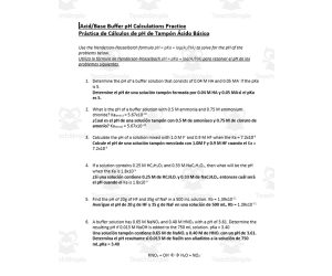Acid/Base Buffer pH Calculations Practice ESL: Spanish version