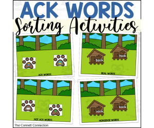 ACK Word Family Sorting Activities