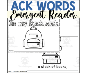 ACK Words Emergent Reader: In My Backpack
