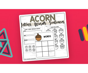 Acorn Letter Word and Sentence Sorting Activity and Worksheets