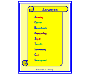 Acrostic Poems