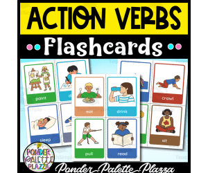 Action Verbs Flashcards - Vocabulary Cards