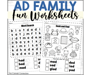 AD Word Family Fun Worksheets