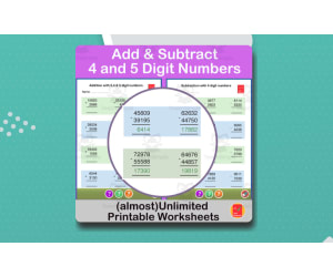 Add & subtract 4 & 5-digit whole numbers with or without regrouping
