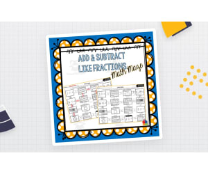 Add & Subtract Like Fractions Math Maze