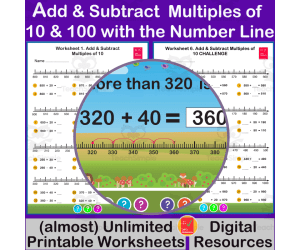 Add & Subtract Multiples of 10 and 100 with the Number Line