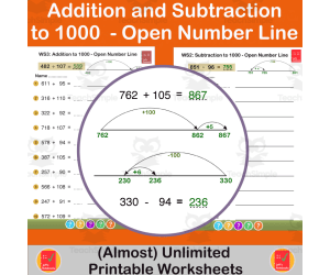 Add & Subtract up to 1000 with an Open Number Line - 2nd & 3rd Grade